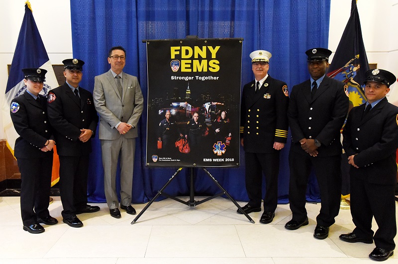 FDNY Unveils New Poster Celebrating EMS Week 2018 at FDNY HQ