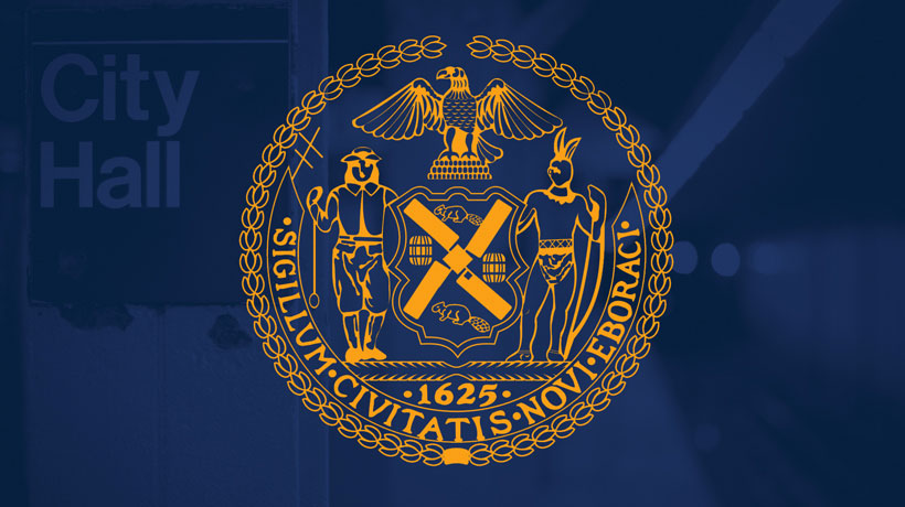 Gold City Seal on Blue Background