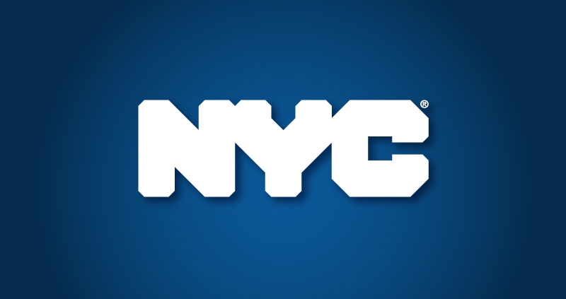 N Y C logo on blue background