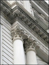 Corinthian order pilaster, exterior detail, City Hall, New York