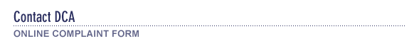 On-Line DCA Complaint Form