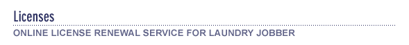 Online License Renewal Service for Laundry Jobber