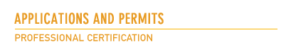 Applications - Professional Certification