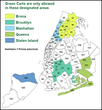 Green Carts Would Be Allowed Where There is Low Fruit and Vegetable Consumption