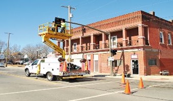 Image of traffic signal removal work