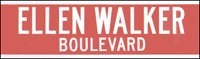 Personalized street name with red background and white lettering.