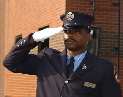 Fire Instructor giving a hand salute