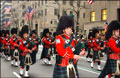 Bagpiper marching in the St. Pat's parade
