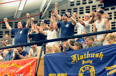 Firefighters from across the city cheered on their friends during the promotions ceremony.