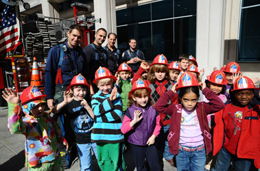 The school children toured fire and EMS apparatus and saw demonstrations during Fire Safety Day at Metrotech Commons.