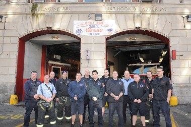 Firefighters who responded to the Brooklyn fire, including members of Engine 281, Ladder 147 and Engine 250.