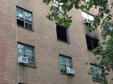 The window from which two of the children were rescued.