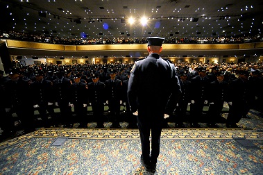  The new Probationary Firefighters during their graduation from the 18-week training program