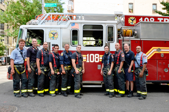 The members of Engine Company 216 and Ladder 108 quartered in Brooklyn