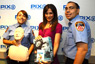 EMTs Pablo Vazquez and Jessica Smith with WPIX's Lisa Mateo.