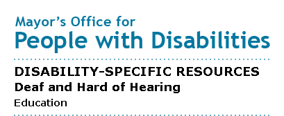 Mayor's Office for People with Disabilities - Education