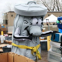 gray can at DSNY electronics recycling event