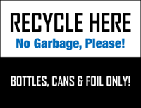 open pdf of bottles & cans recycling sign