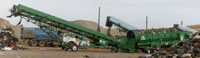 Trommel screen to remove bags from leaves