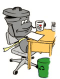 illustration: "wasteless" garbage can