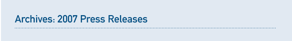2007 OEM Press Releases