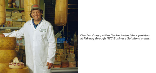 Charles Knapp, a New Yorker trained for a position at Fairway through NYC Business Solutions grants.