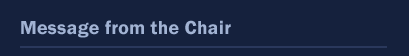 A Message from the Chair
