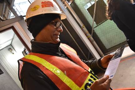 Photos of DOB staff visiting one of the 1,000 construction sites