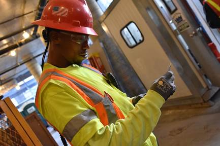 Photos of DOB staff visiting one of the 1,000 construction sites