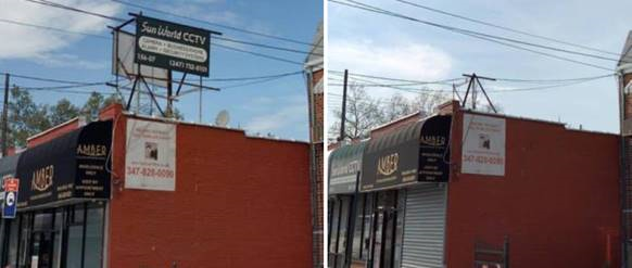 Photo of an outdoor advertising sign without a permit.