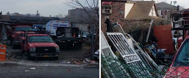 Photo of a premises illegally use as a contractor’s yard and dead and commercial vehicle storage.