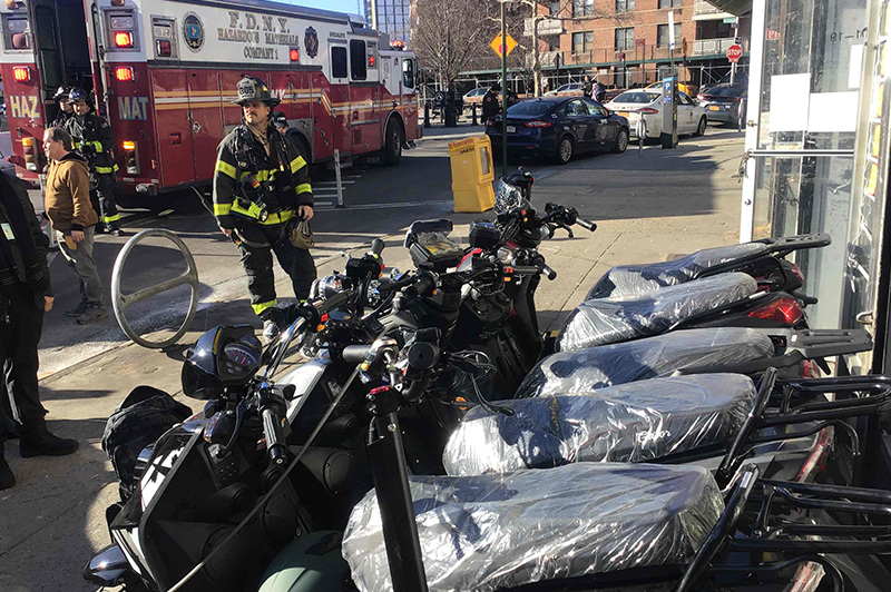 FDNY outside a micromobility shop
                                           