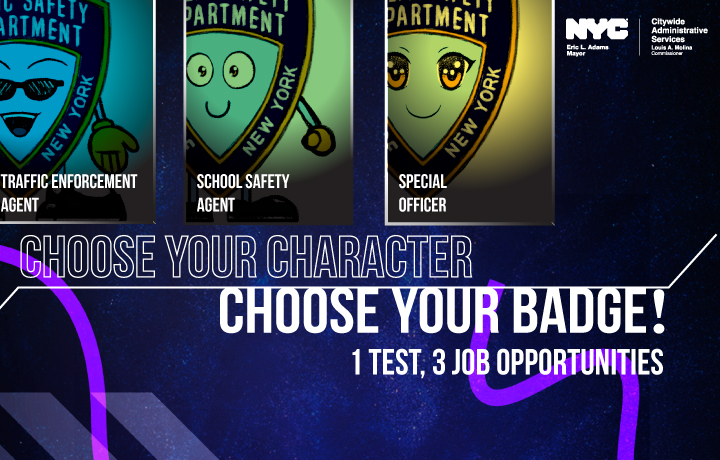 3 public safety badges as animated characters Choose Your Character Choose Your Badge.
                                           