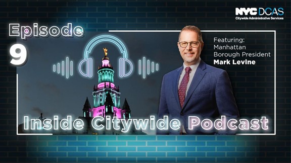 A decorative graphic featuring the Inside Citywide logo and a picture of Mark Levine.