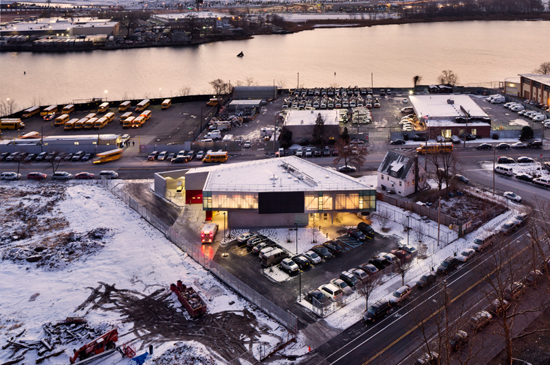 Overhead view of the Zerega Avenue EMS Station.