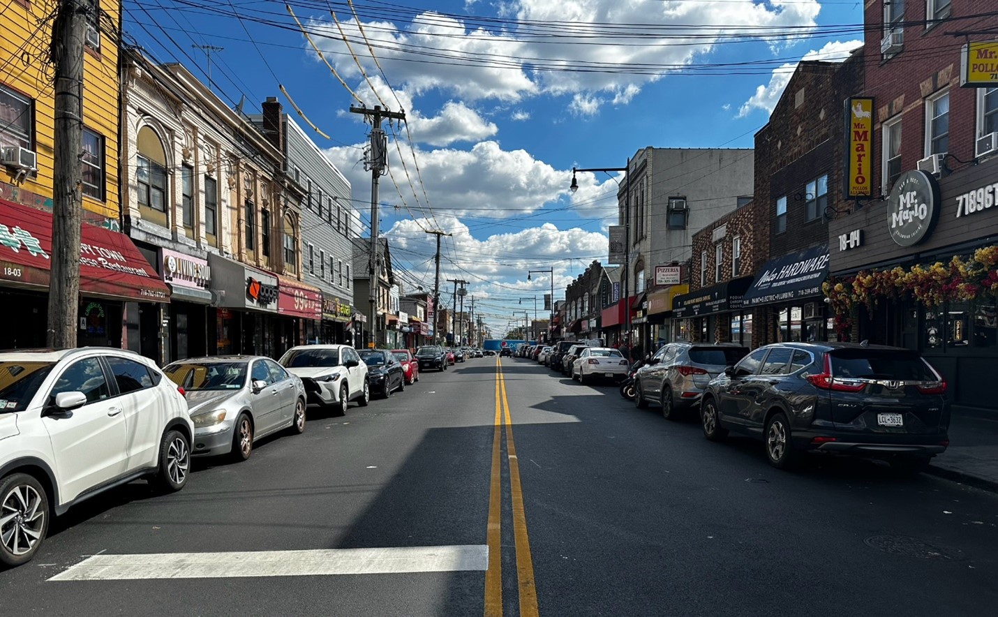 a newly paved street