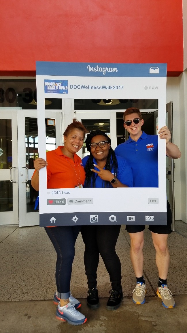 Staffers assembled in front of the DDC main office in Long Island City for the wellness walk on September 22