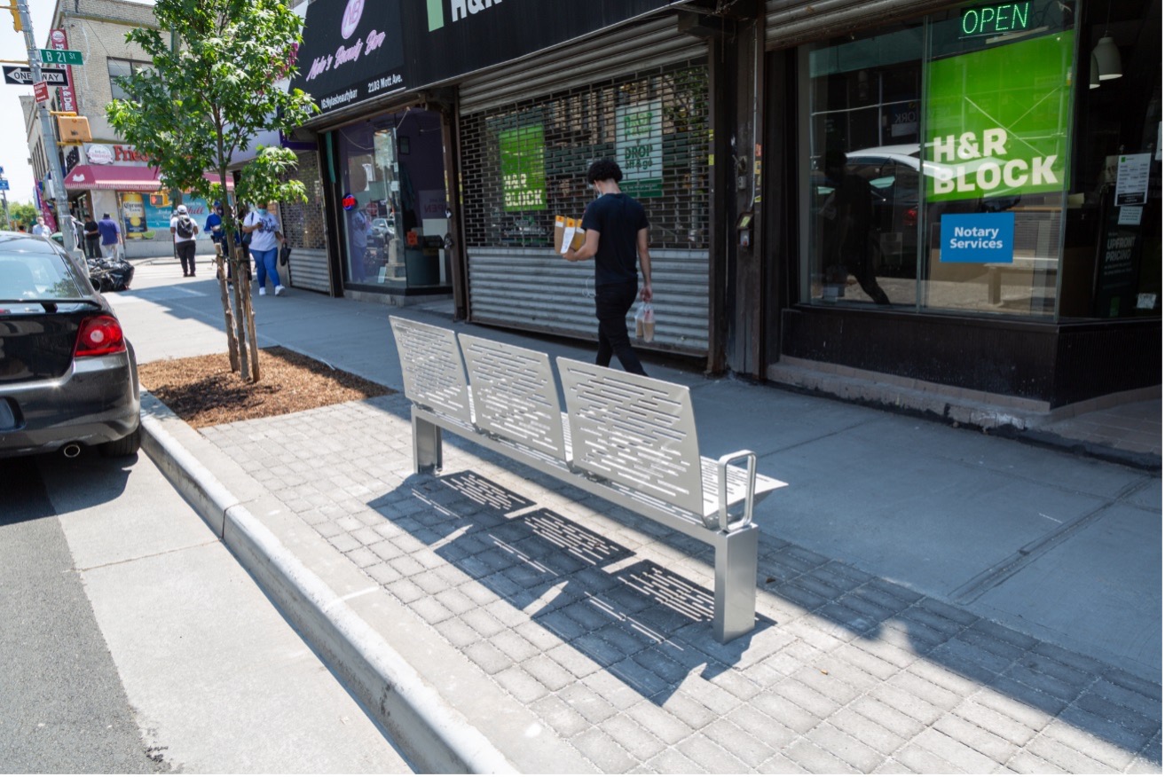 benches sidewalks and curbs