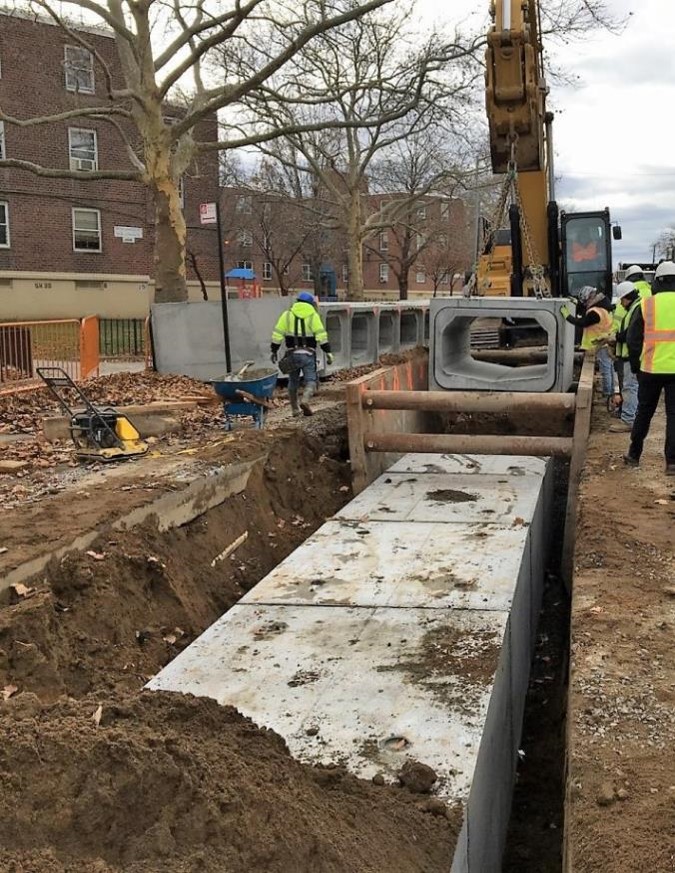 box sewer installation