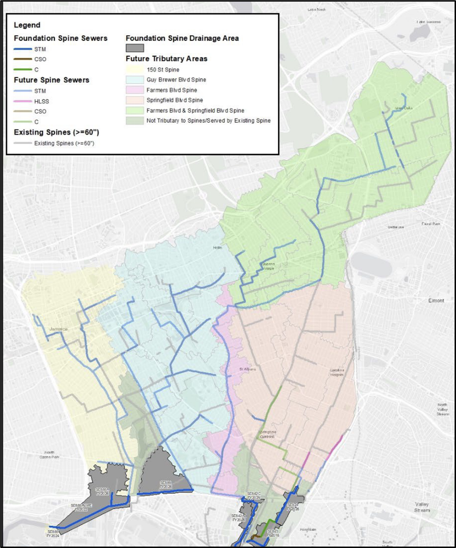 Sewer work in southeast Queens.