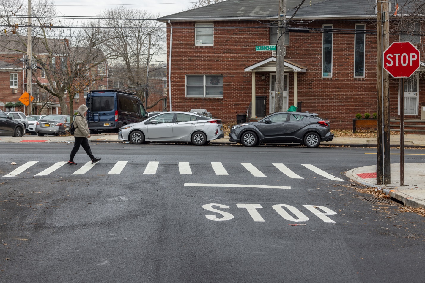 The project area included Parsons Boulevard. More than five miles of curbs were replaced along with 27,730 square yards of local sidewalks