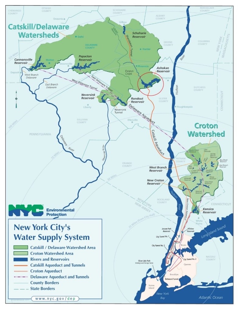 map of the NYC watershed