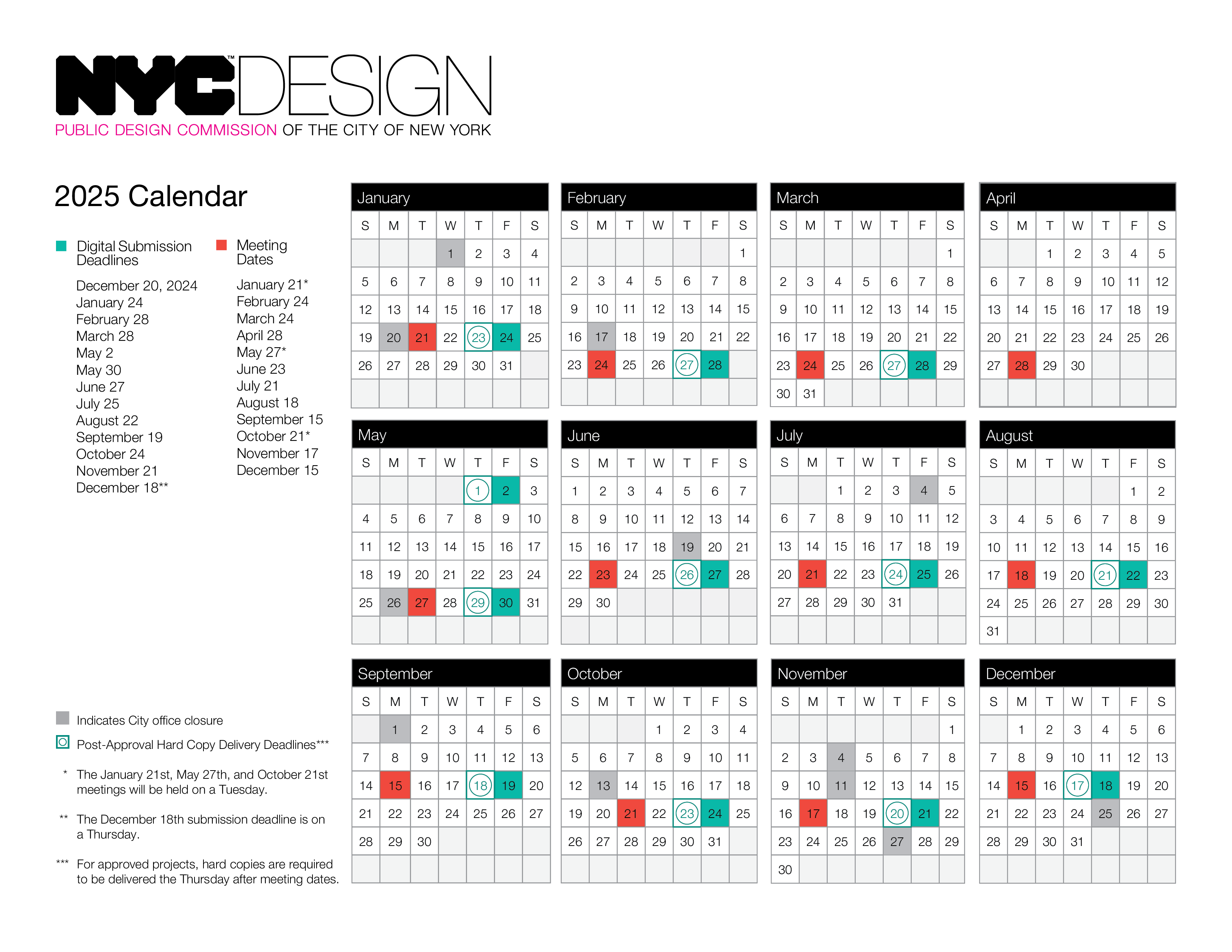 Design Commission 2024 Calendar