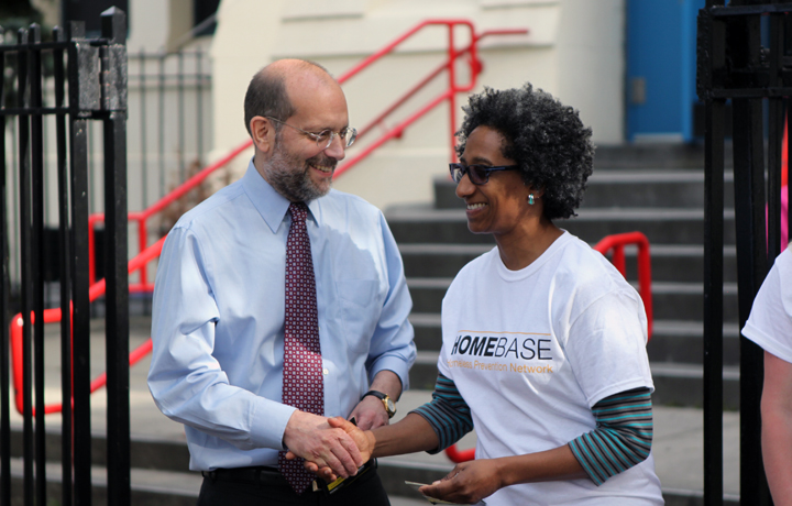 NYC Department of Social Services Commissioner Steven Banks with Homebase representative