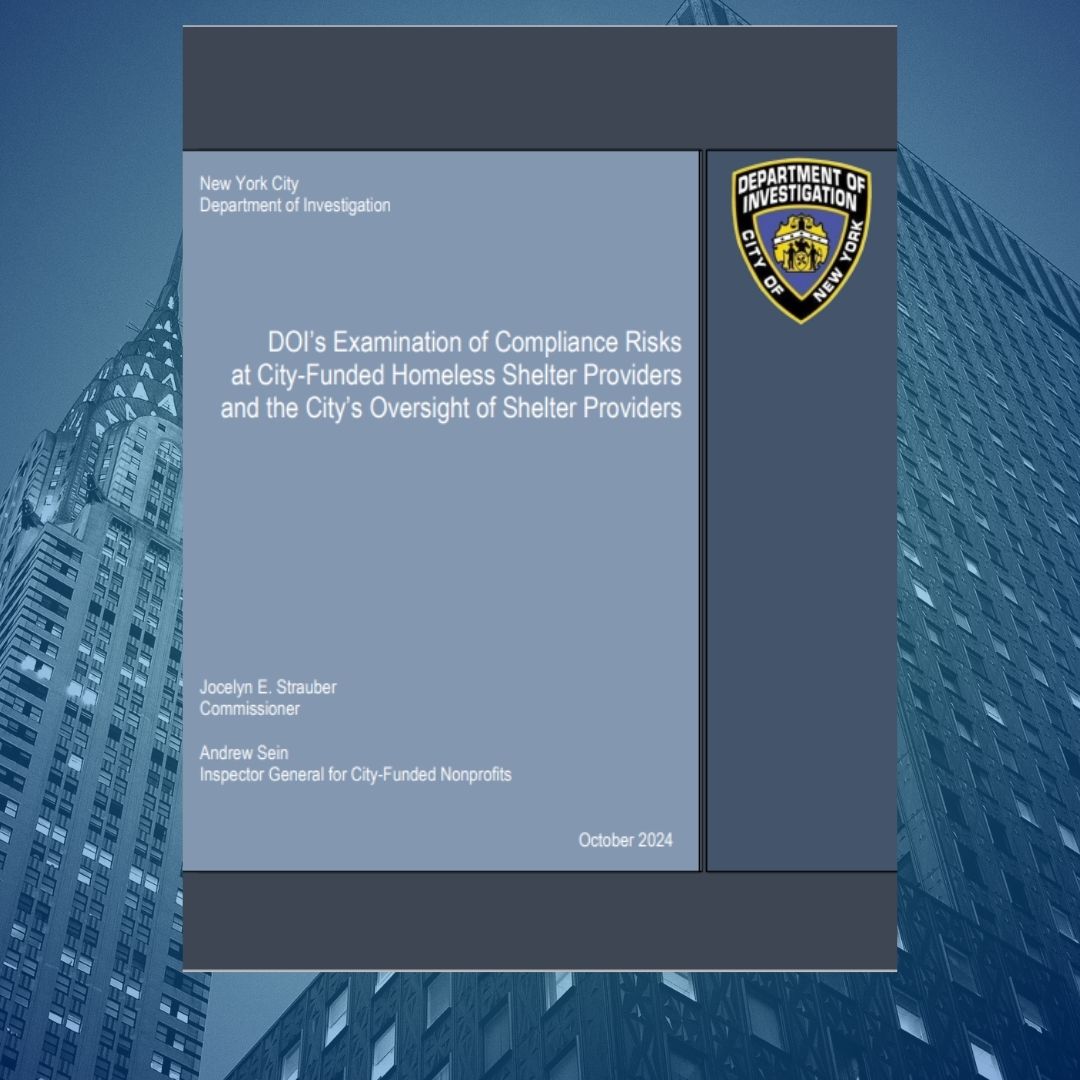 DOI's Examination of Compliance Risks at City-Funded Homeless Shelter Providers and the City's Oversight of Shelter Providers
                                           