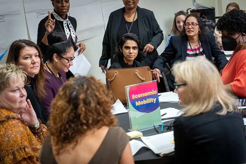 City leaders engaging in an Economic Mobility work group session at the NYC Equity Summit.