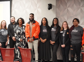 City Year New York's staff pictured with Chief Equity Officer (CEO) & Commissioner Sideya Sherman. 