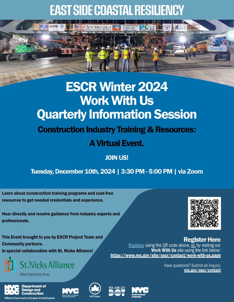 ESCR Work With Us Virtual Quarterly Information Session on Tuesday, December 10, 2024