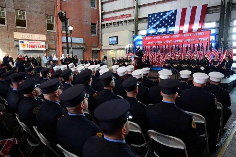 The FDNY promoted fire members to the rank of captain and lieutenant at a ceremony on Monday, Oct. 28, 2024, at the Fire Academy on Randall's Island.


                                           