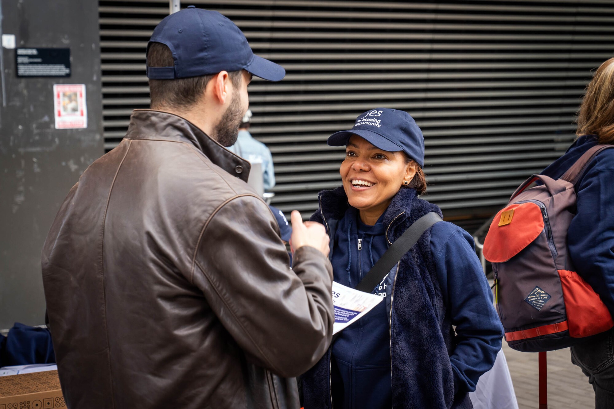 Deputy Mayor of Strategic  Initiatives Ana Almanzar handing out literature on City of Yes in Downtown  Brooklyn